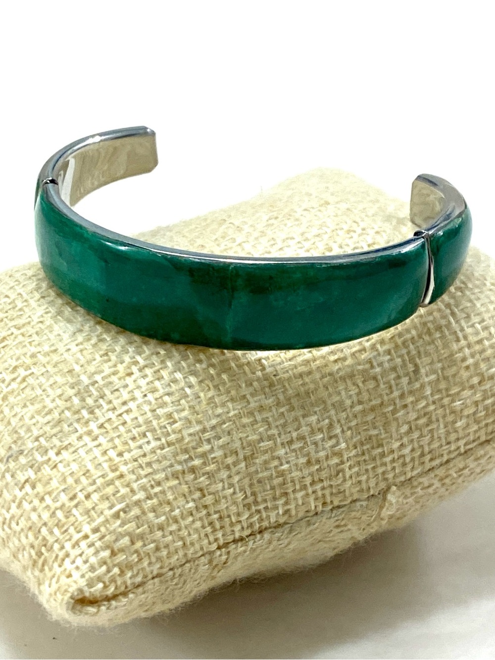 Green Enamel Open Cuff Bracelet - Women's Stylish Bracelet